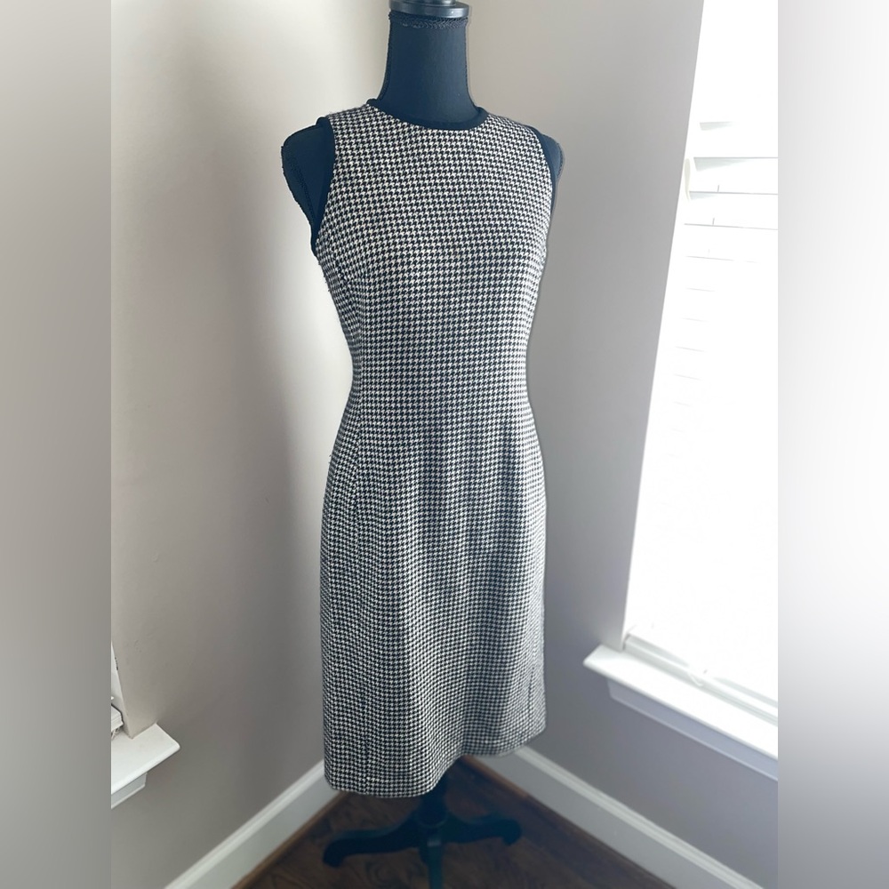 Ralph Lauren Black and White Checkered Midi Dress
